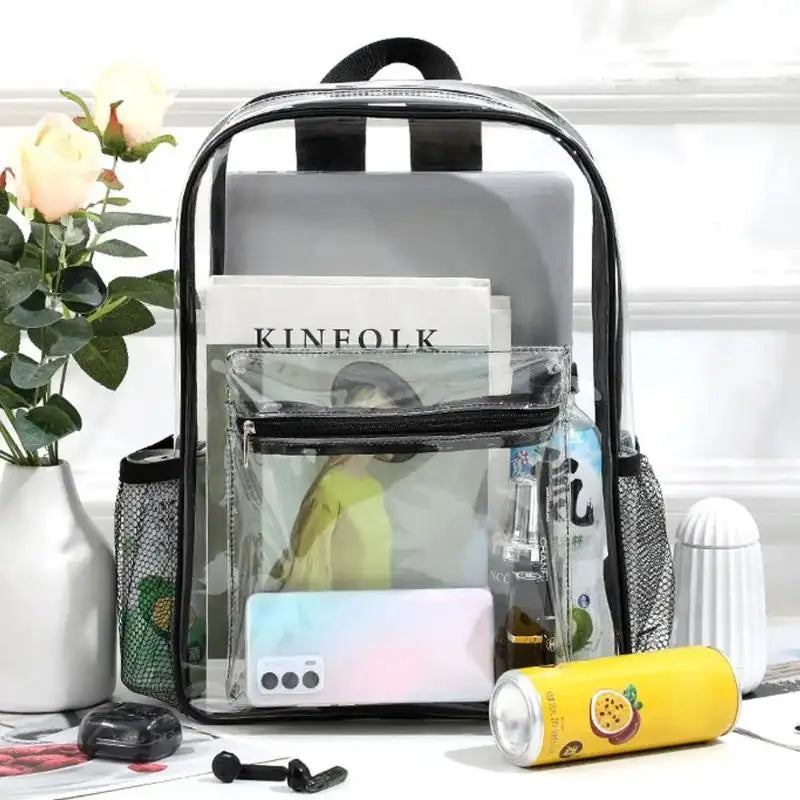 Transparent PVC Backpack – Large Waterproof Sports Travel Bag
