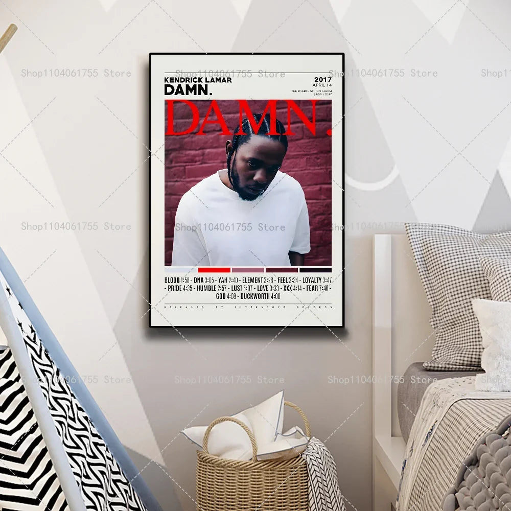 Kendrick Lamar DAMN Hip Hop Poster – Wall Art Sticker