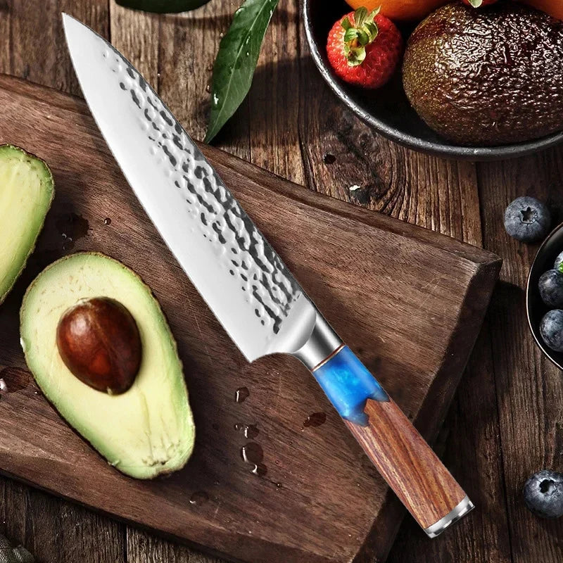 8-Inch Forged Japanese Chef Knife – Carbon Steel Kitchen Knife