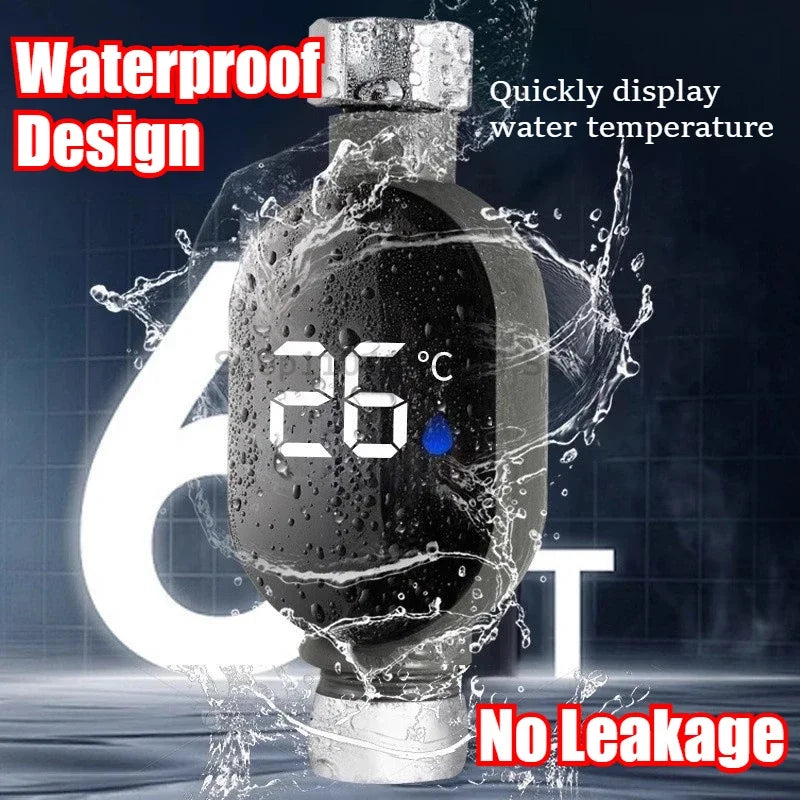 Digital LED Shower Thermometer – 0–99°C Water Temp Display