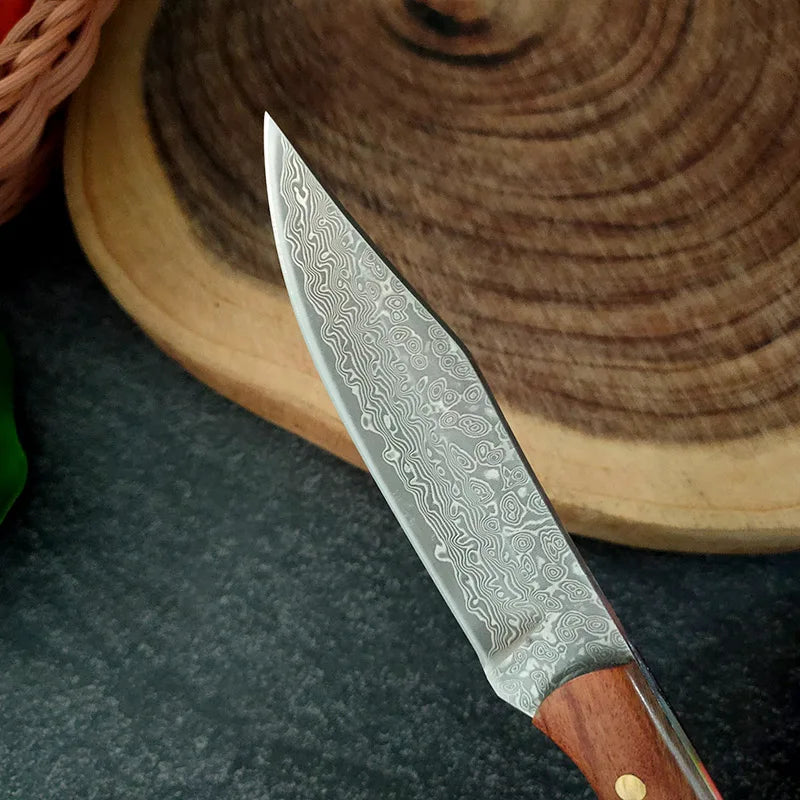 Damascus Steel Kitchen Knife | Sharp Wood Handle – InLeung