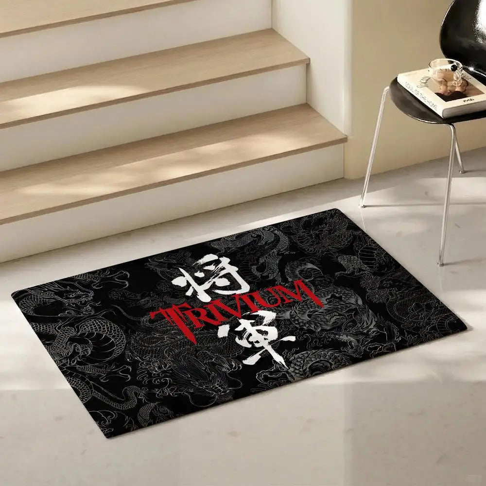 Trivium Band Flannel Floor Mat – Non-Slip Soft Indoor Rug