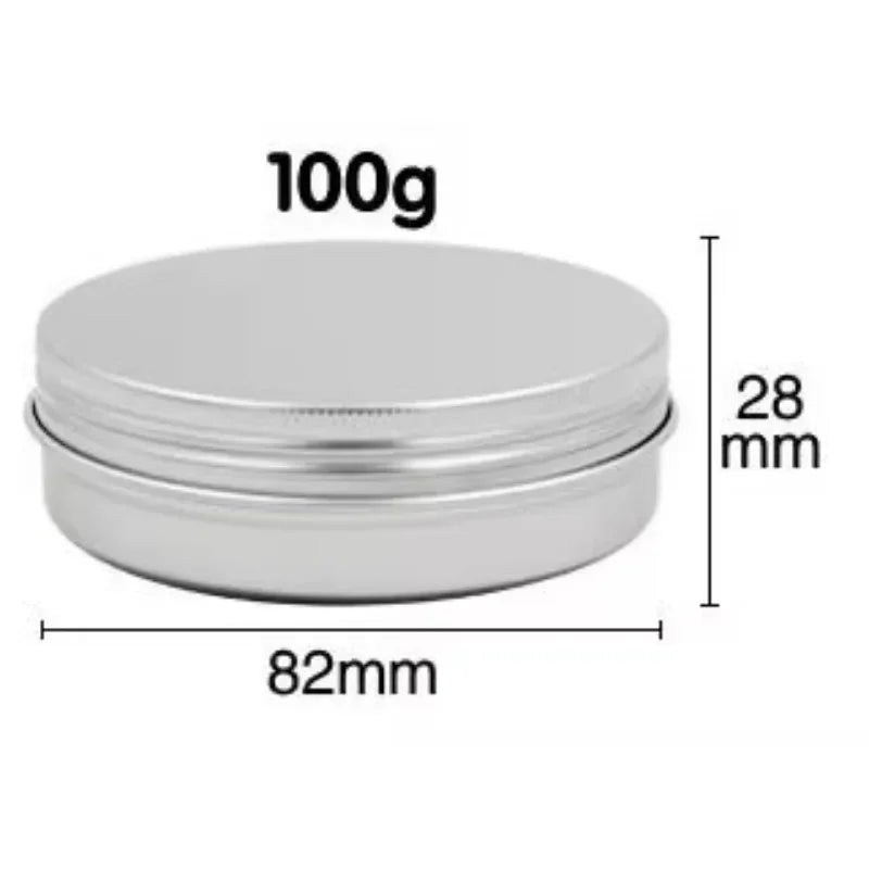 10-Pack Aluminum Tins 100g Screw-Top Lids – Empty Storage Jars