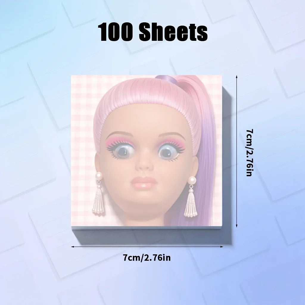 50 100-Sheet Creative Sticky Notes Funny Whimsical Grimace-faced