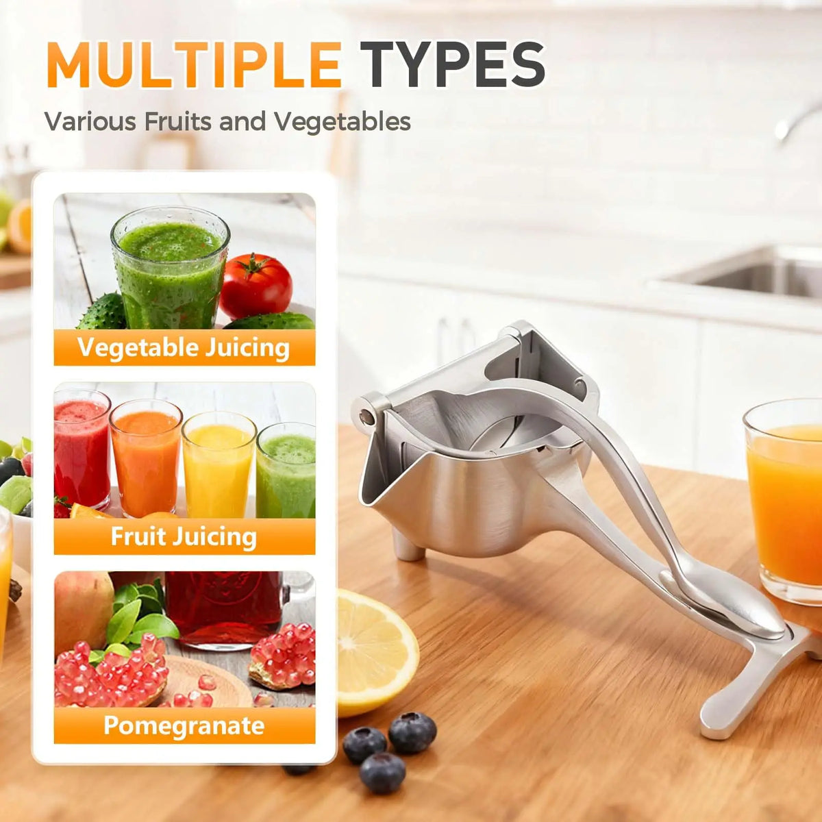 Real Aluminum Alloy Lemon Squeezer Citrus Juicer Hand Press Heavy