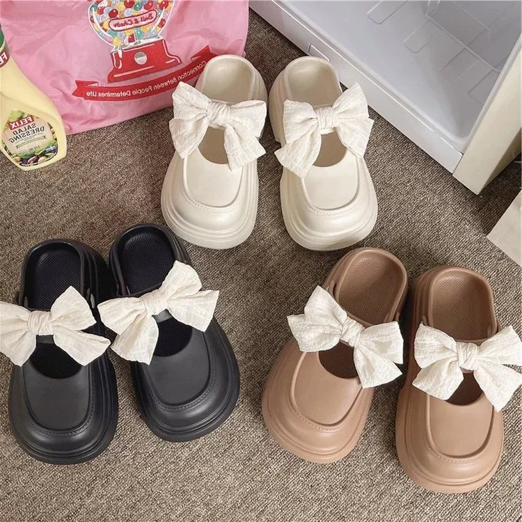 Women's EVA Bowknot Slippers – Lightweight Non-Slip Sandals