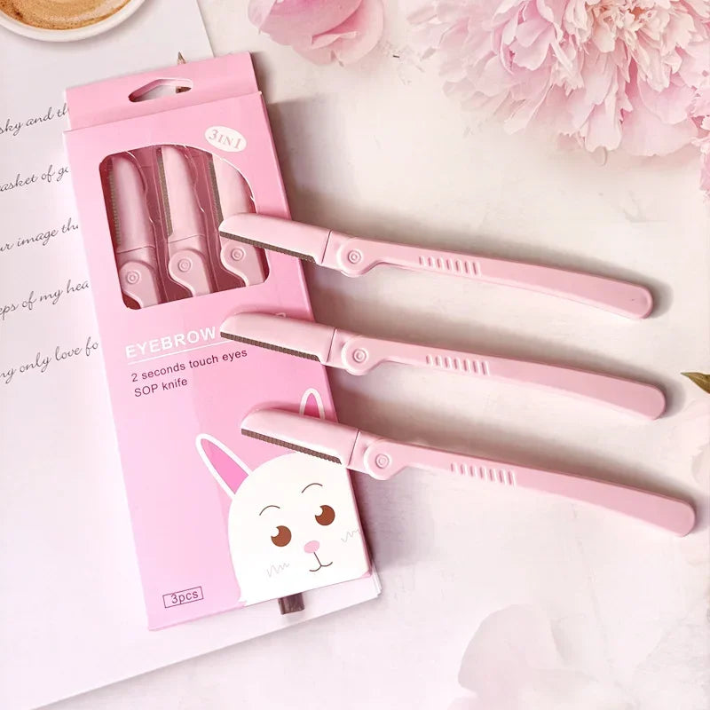 Women's Eyebrow Trimmer & Facial Razor Set – 3 Pcs