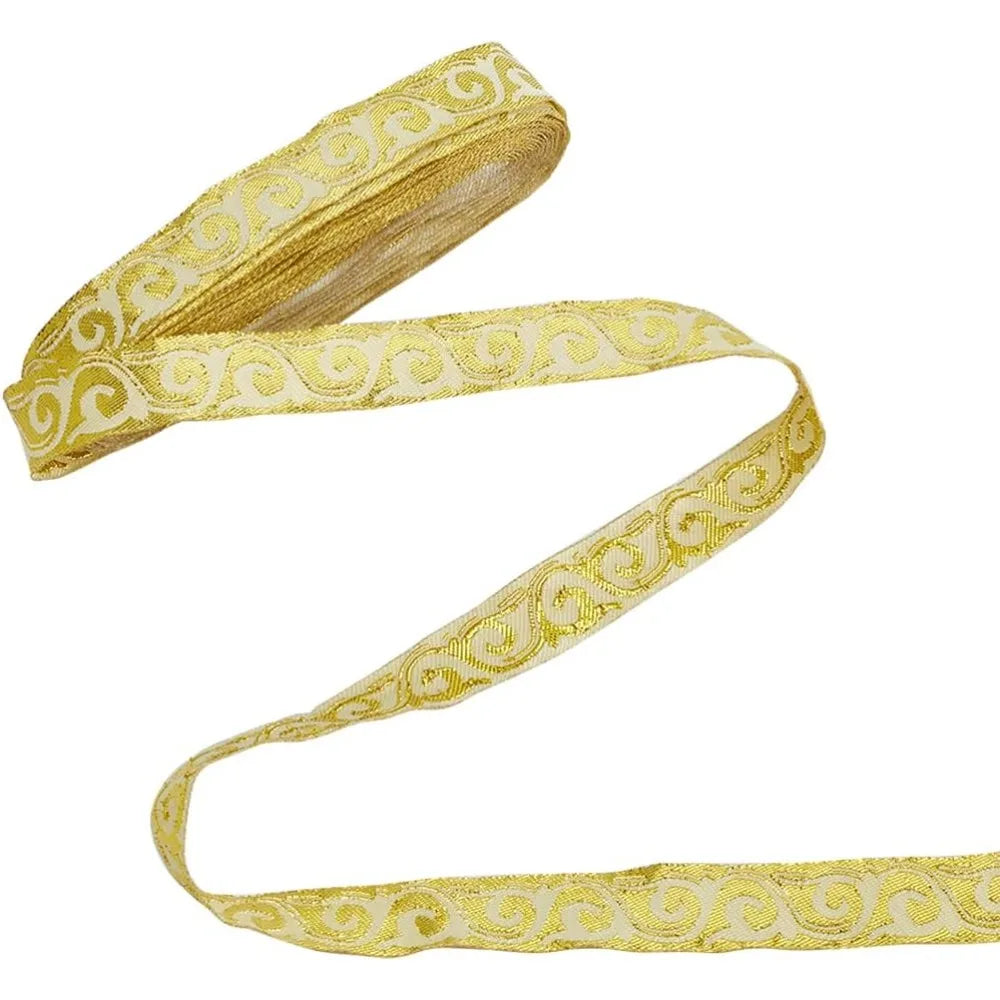 Floral Jacquard Embroidery Ribbon 3/4" – Lemon Chiffon Trim