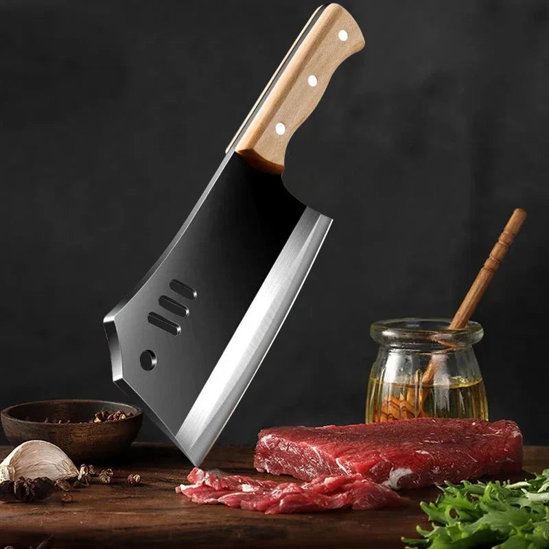Dual-Purpose Cleaver – High Carbon Steel Kitchen Chopping Knife