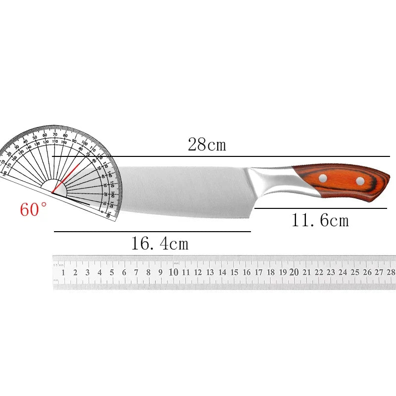 Professional 6.5-Inch Chef's Knife – Stainless Steel Wood Handle