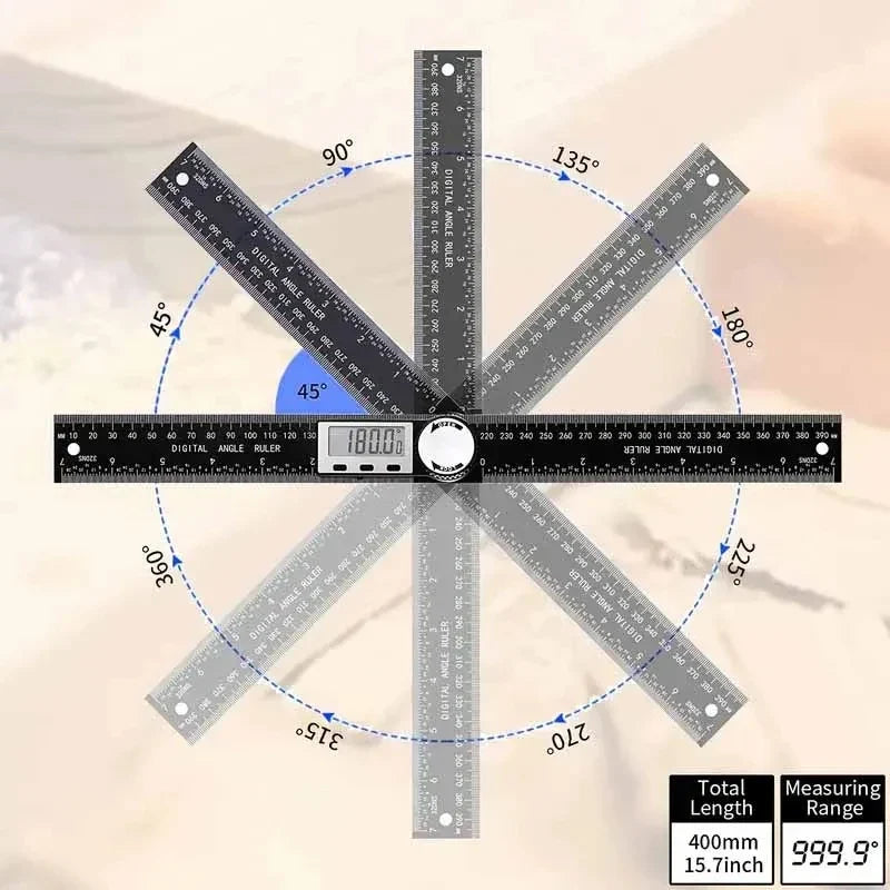 2-in-1 Digital Angle Gauge & Ruler | Woodworking Tool