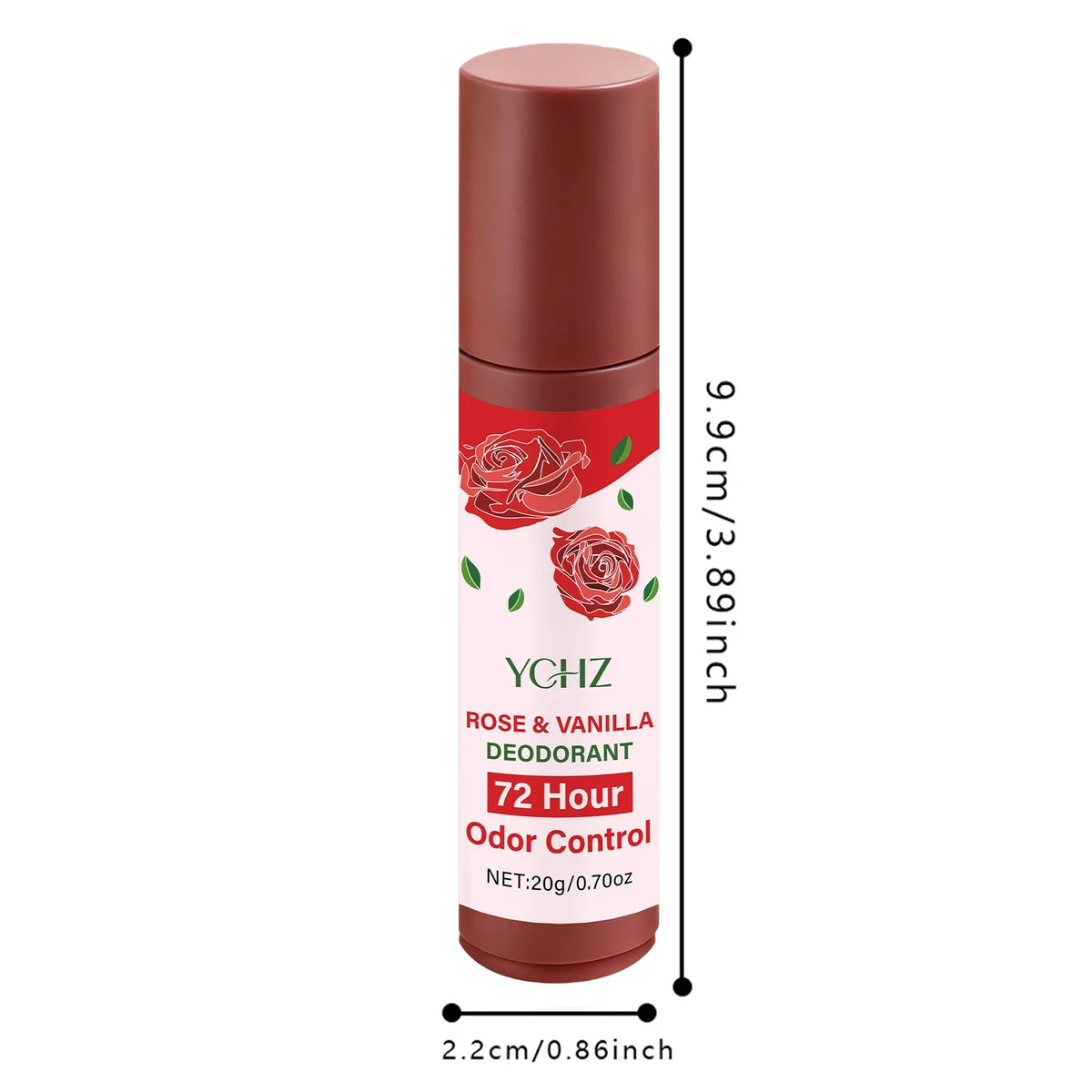 Rose Vanilla Jasmine Roll-On Deodorant | 72-Hour Plant-Based
