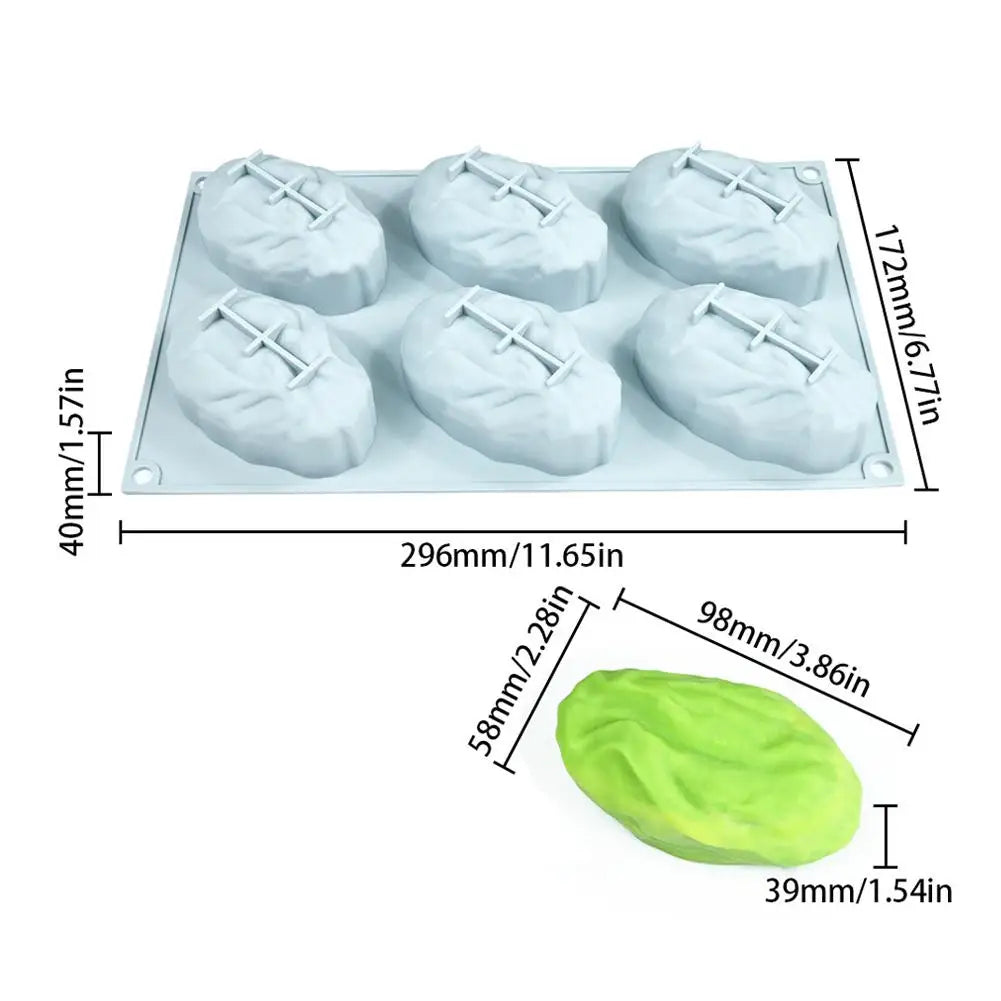 6-Cavity 3D Nut Silicone Mold – Mousse Cake & Dessert Baking