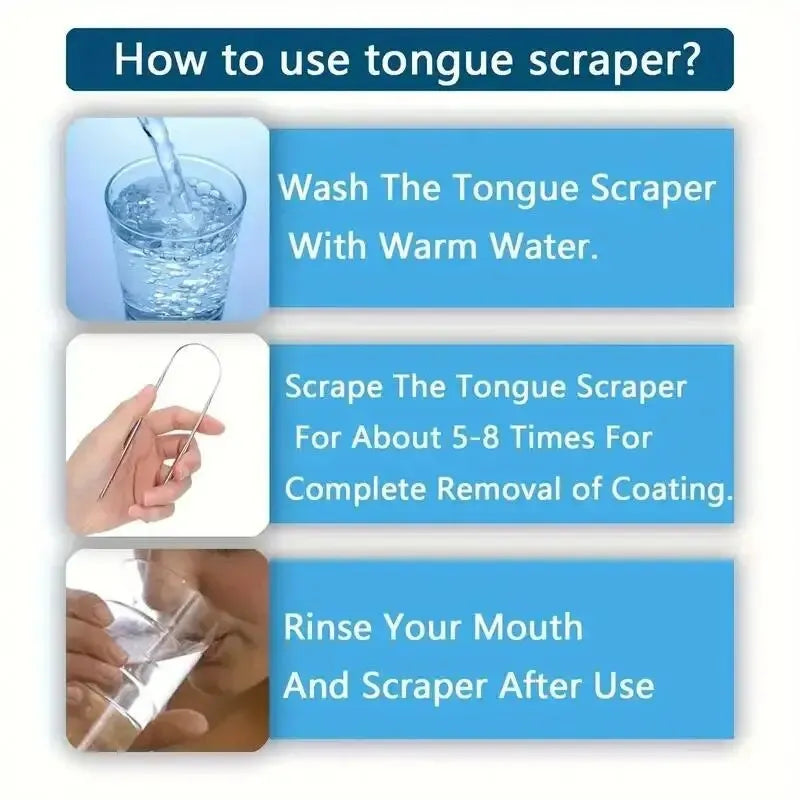 U-Shaped Stainless Steel Tongue Scraper for Fresh Breath