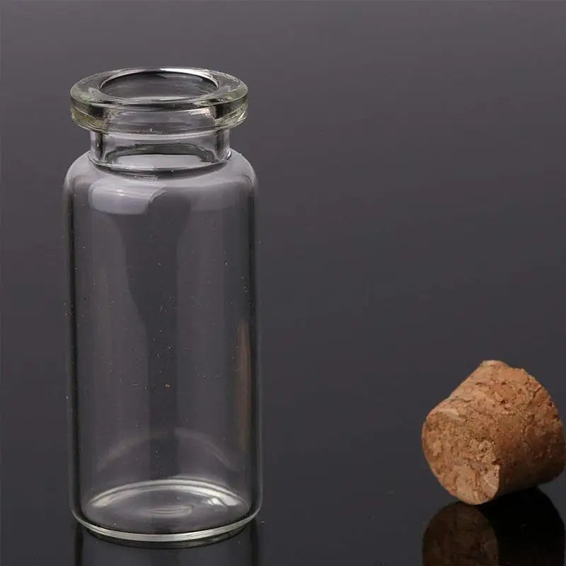 10-Pack Mini Cork Glass Bottles Vials 24x12mm – Craft & Jewelry