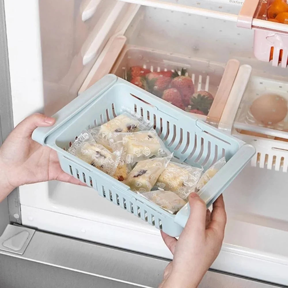 Expandable Fridge Drawer Organizer – Pull-Out Shelf Storage Rack