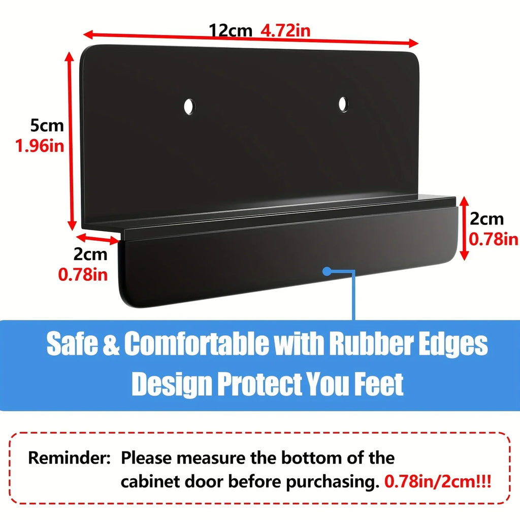 1 Polished Metal Cabinet Door Foot Handle Carbon Steel Non-contact