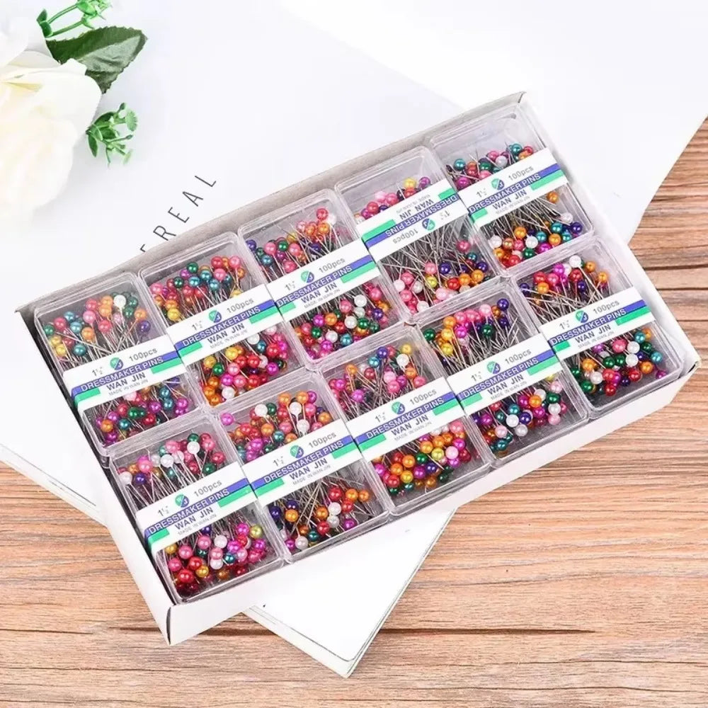 Box Multicolor Ball Tip Quilting Craft Pins Tailor Fabric Fixing