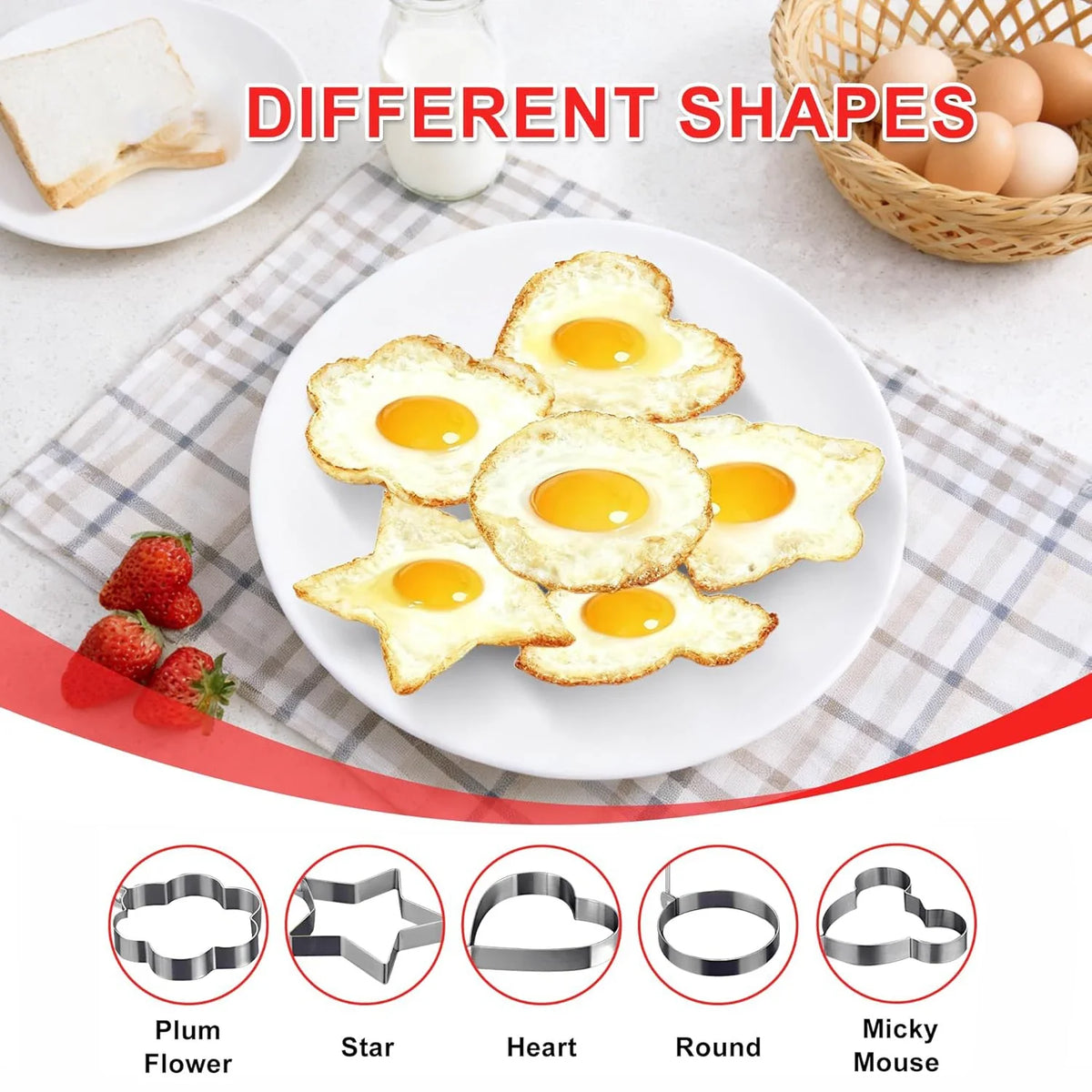 Stainless Steel Egg Ring & Pancake Mold with Handle | 1-2 pc