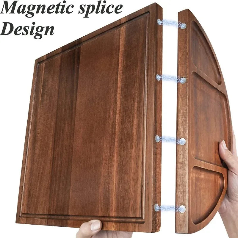 Large Semi-Circular Wood Chopping Board & Serving Tray 33×66cm