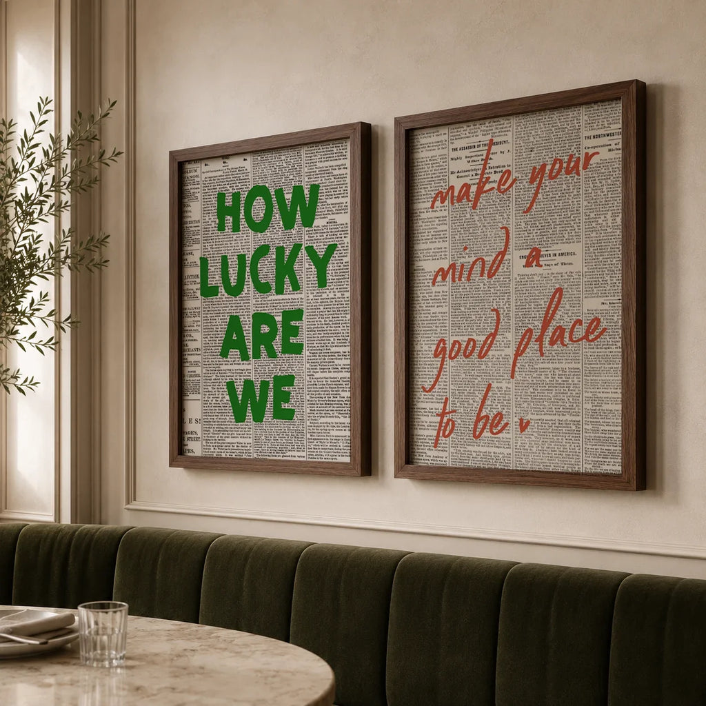Motivational Quotes Canvas Wall Art – Minimalist Newspaper Print