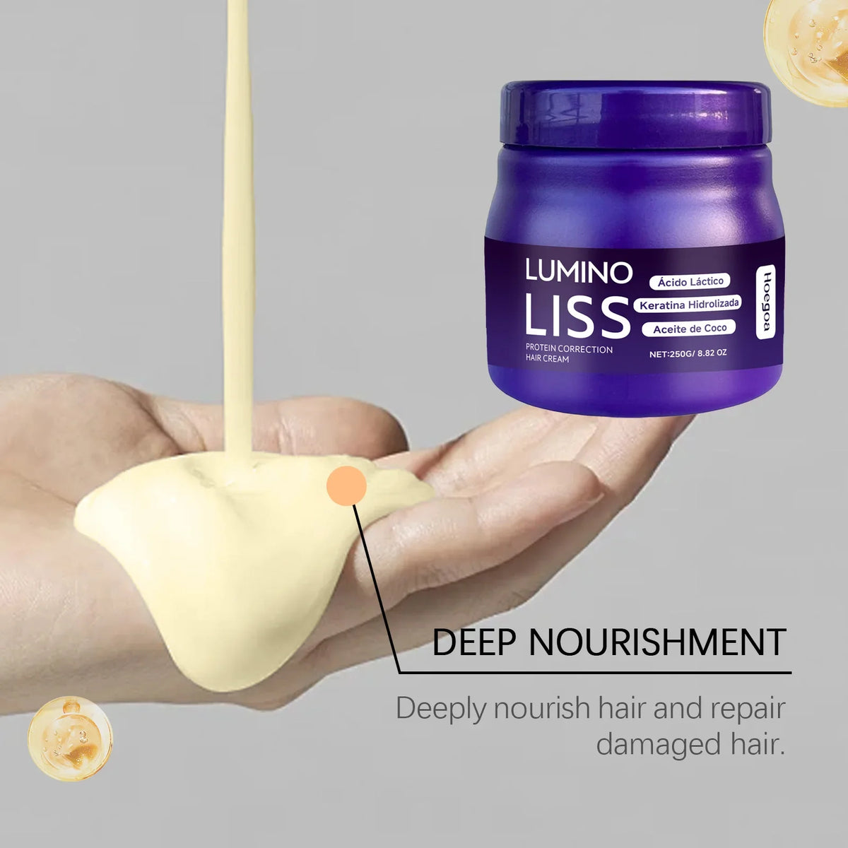 HOEGOA Protein Hair Straightening Cream – Frizz Control