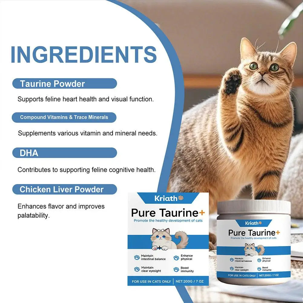 Taurine Powder Cats Gentle Formula Supports Heart Vision Overall
