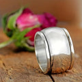 Huitan Couple Wedding Bands – Smooth Metal Rings Men & Women