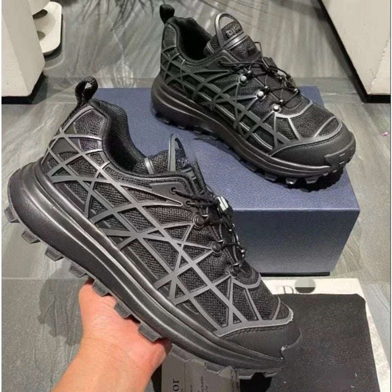 Men's Casual Platform Sneakers – Breathable Lace-Up Walking Shoes