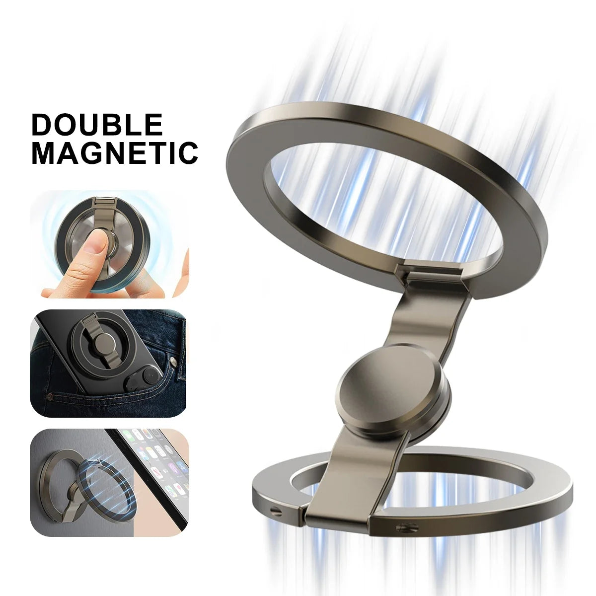 Magnetic Phone Ring Holder 360° Foldable MagSafe Stand