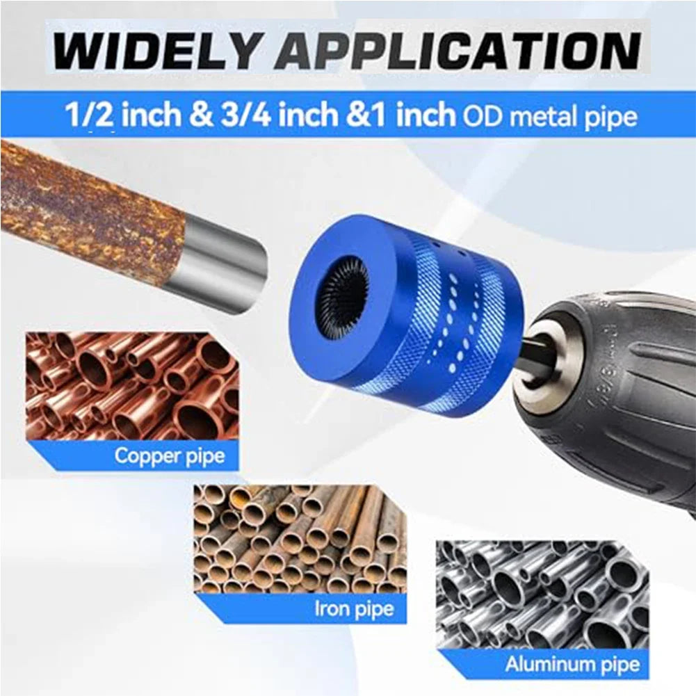 Copper Pipe Cleaning Brush Set – Drill-Powered 1/2, 3/4 & 1 In