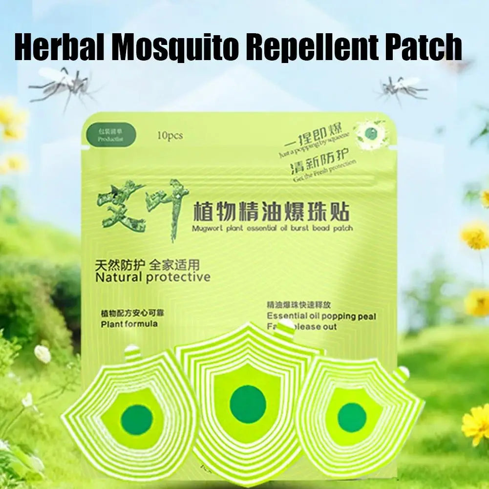 10-Pack DEET-Free Mosquito Repellent Patches | Natural Essential Oil