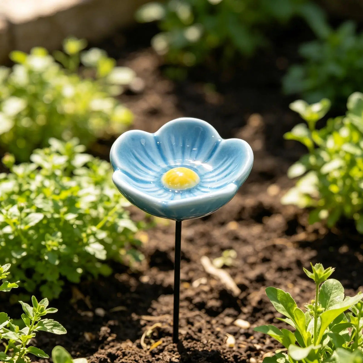 Ceramic Bee Watering Station | Flower Garden Stake Décor