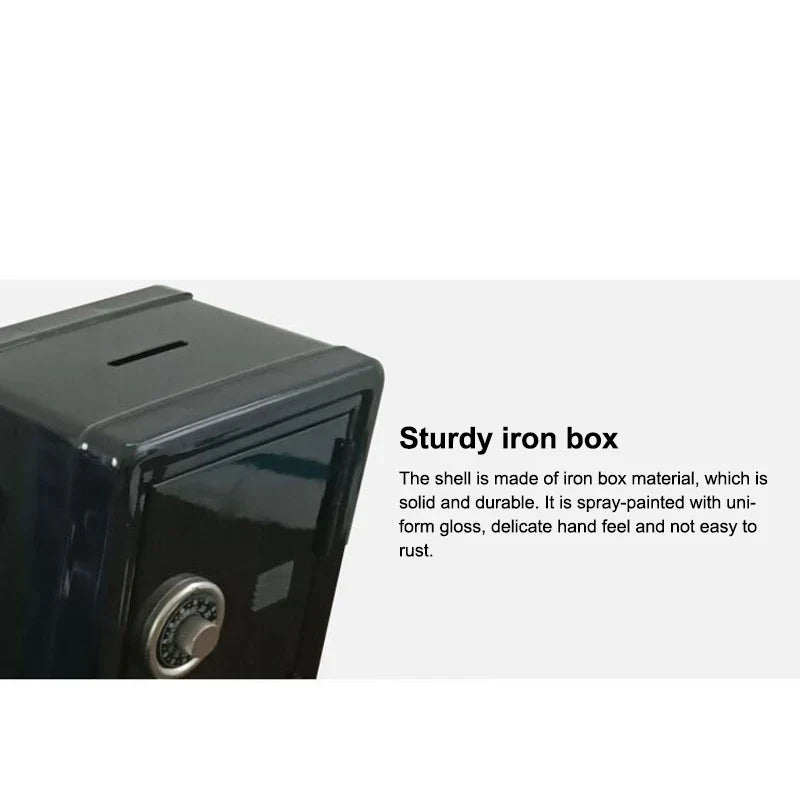 Kids Safe Piggy Bank – Metal Money Box with Lock & Key