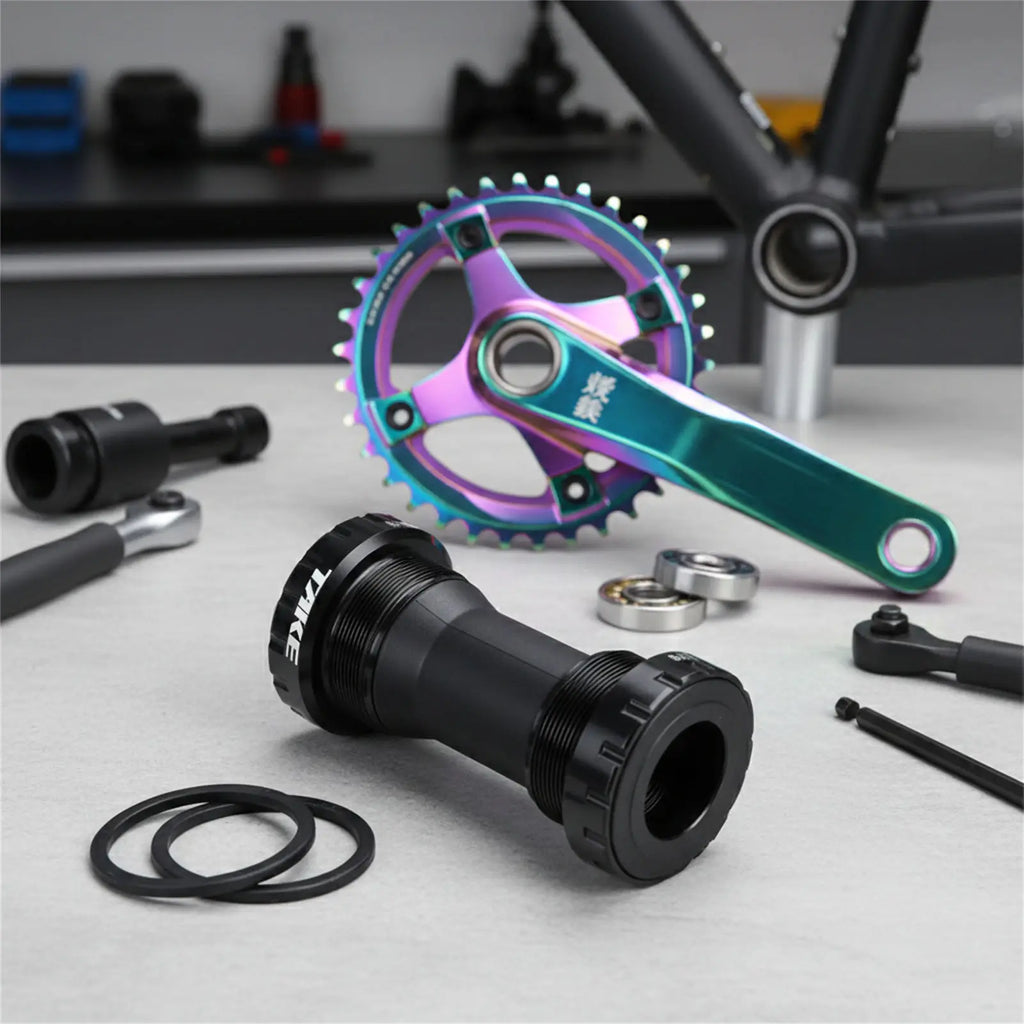 Bike Crankset BB Axle 68-73mm Sealed Bearing Rainbow Finish