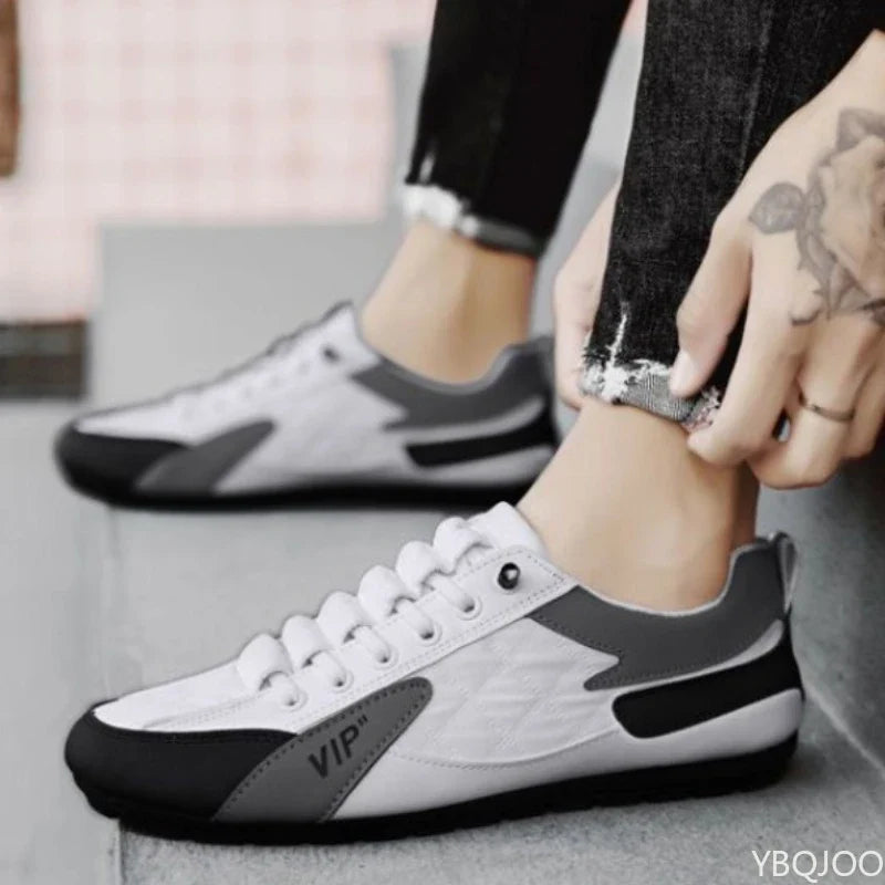 Men's Canvas Lace-Up Flat Shoes – Breathable & Anti-Slip