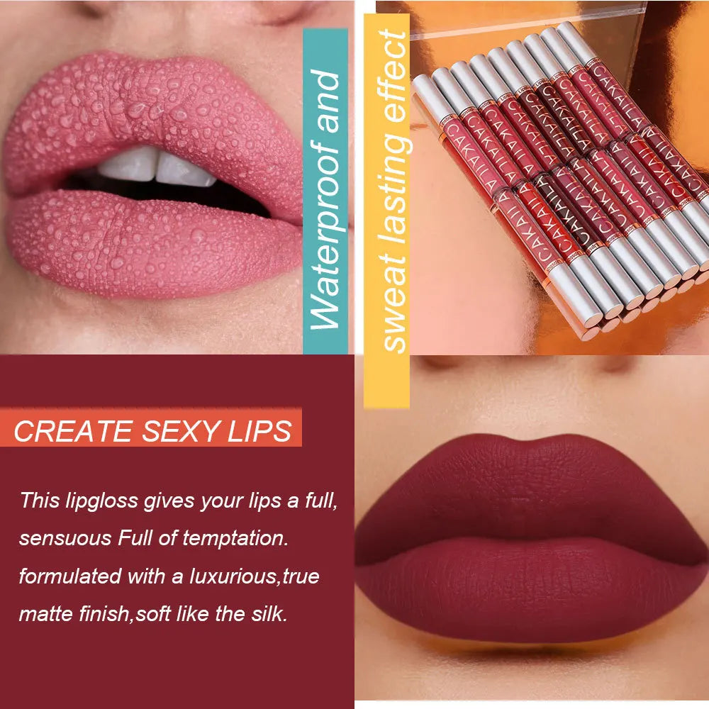 18-Color Matte Waterproof Lipstick – Non-Transfer Lip Gloss Set
