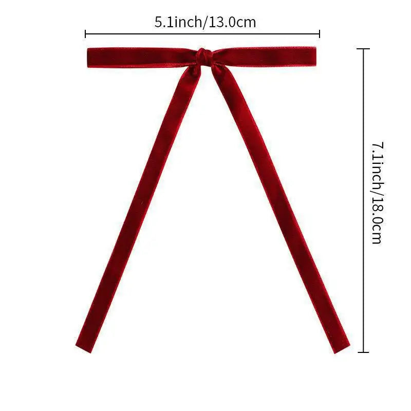 Velvet Ribbon Christmas Tree Dress Bows Decorate Holiday Accessories
