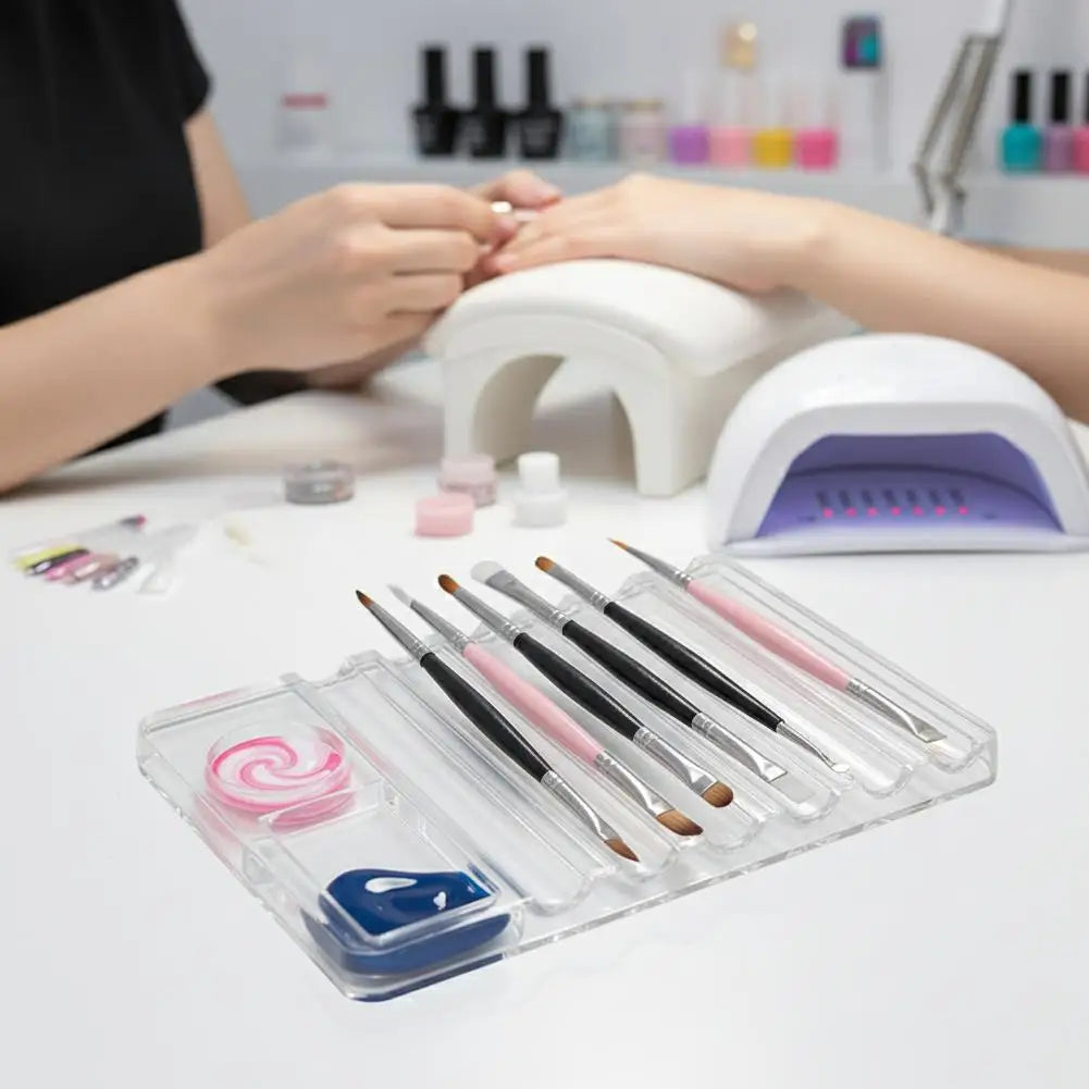 Nail Art Brush Holder & Acrylic Palette Organizer Stand