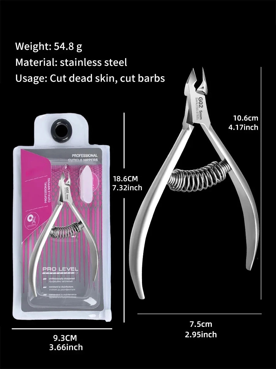 Professional Pedicure Nail Tools Double Springs Cuticle Trimmer Sharp