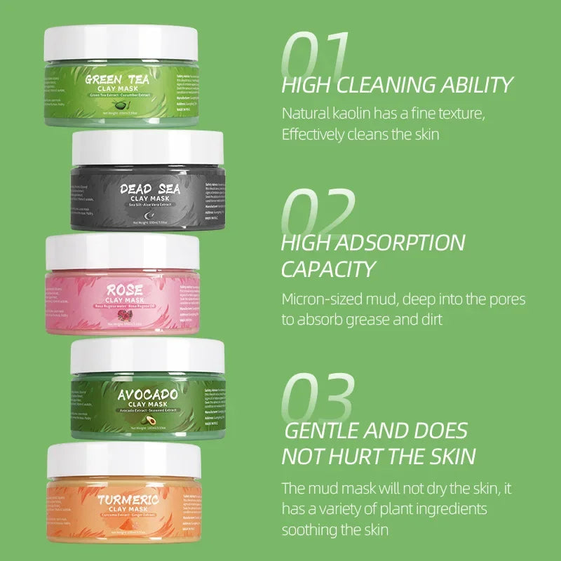 LAIKOU Turmeric Rose Avocado Clay Mud Face Mask | Moisturizing