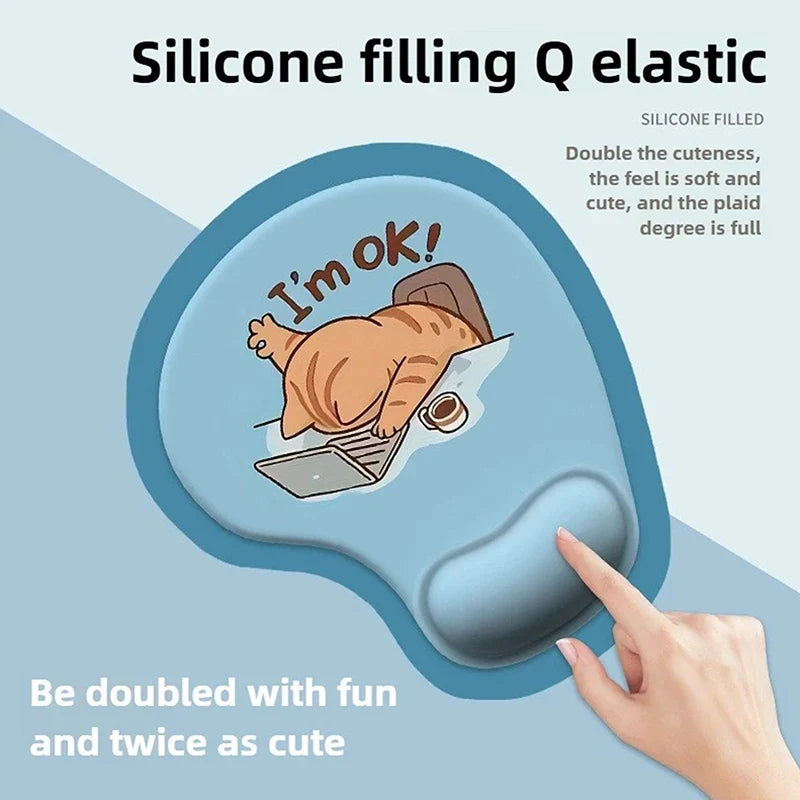 Cartoon Animal Silicone Mouse Pad & Wrist Rest Desk Mat