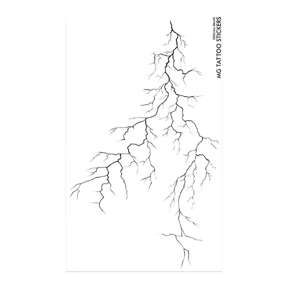Black Vein Lightning Temporary Tattoo – Waterproof Goth Style