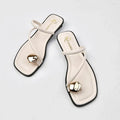 Women's Retro Luxury Sandals – Metal Detail Square Heel Slippers