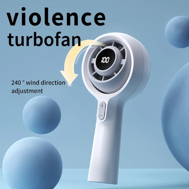Mini Handheld Rechargeable Fan – High-Speed Brushless 3000mAh