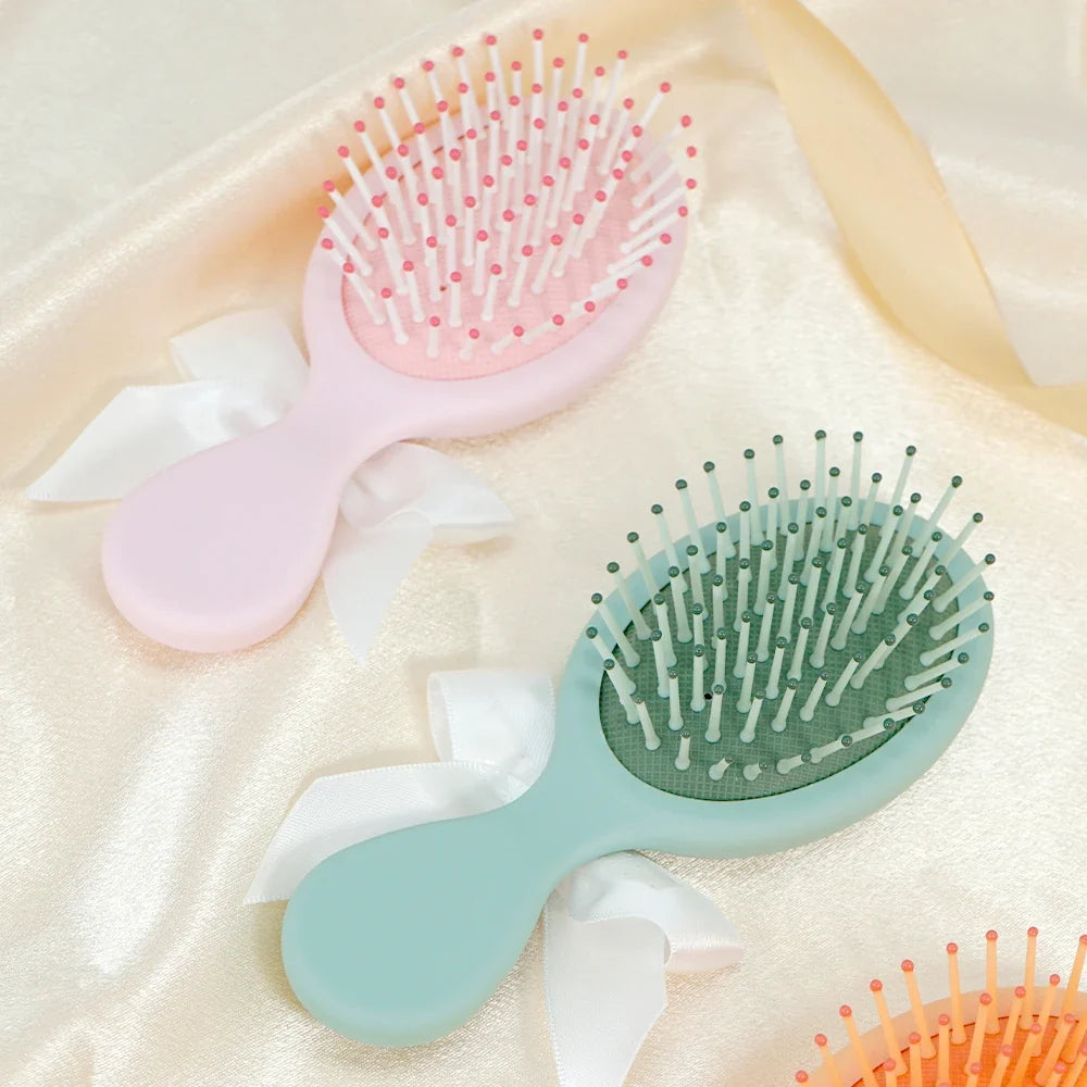 Cute Bowknot Air Cushion Hair Brush – 3 Pastel Colors