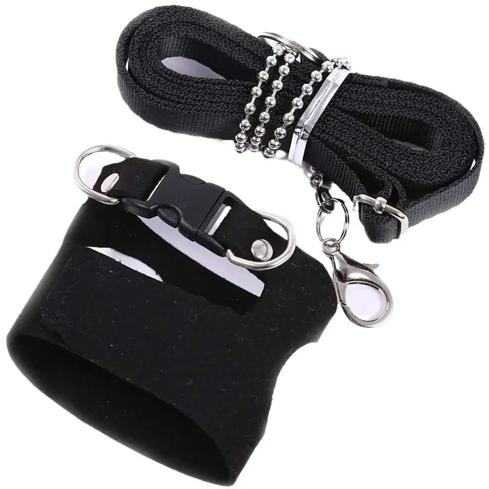 Adjustable Leather Rat & Lizard Harness Leash Set – 3 Sizes