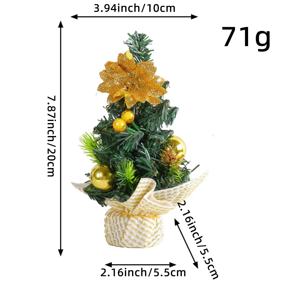 20cm Mini Christmas Tree – Desk & Table Holiday Decor