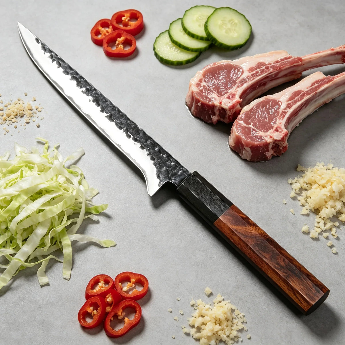 Handmade Forged Boning Knife – Sharp Stainless Steel Chef Knife