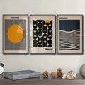 3-Piece Bauhaus Minimalist Canvas Wall Art | Geometric Prints